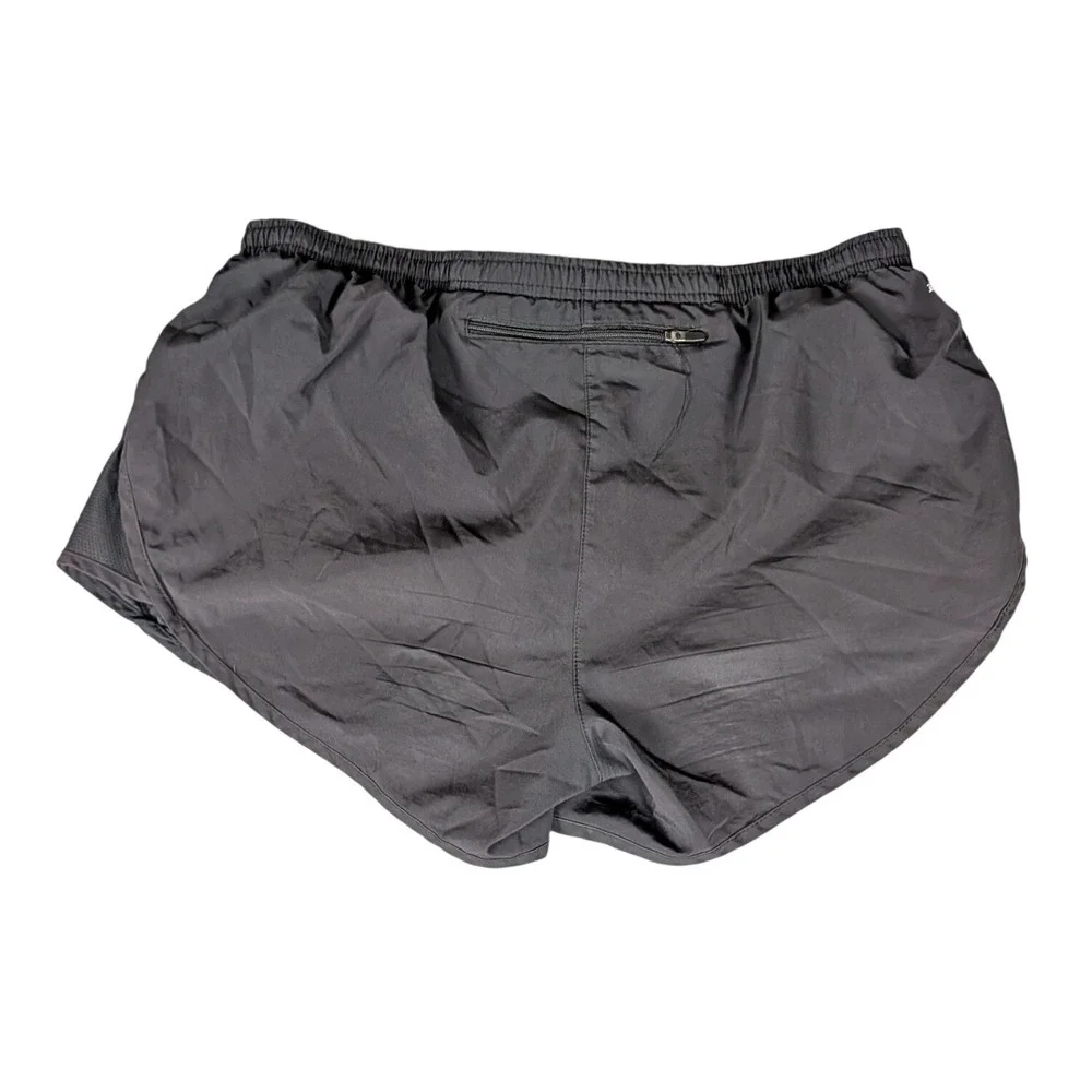Nike Dri-FIT Mens Running Shorts Black Reflective Stripe Rear Zip Pocket Liner